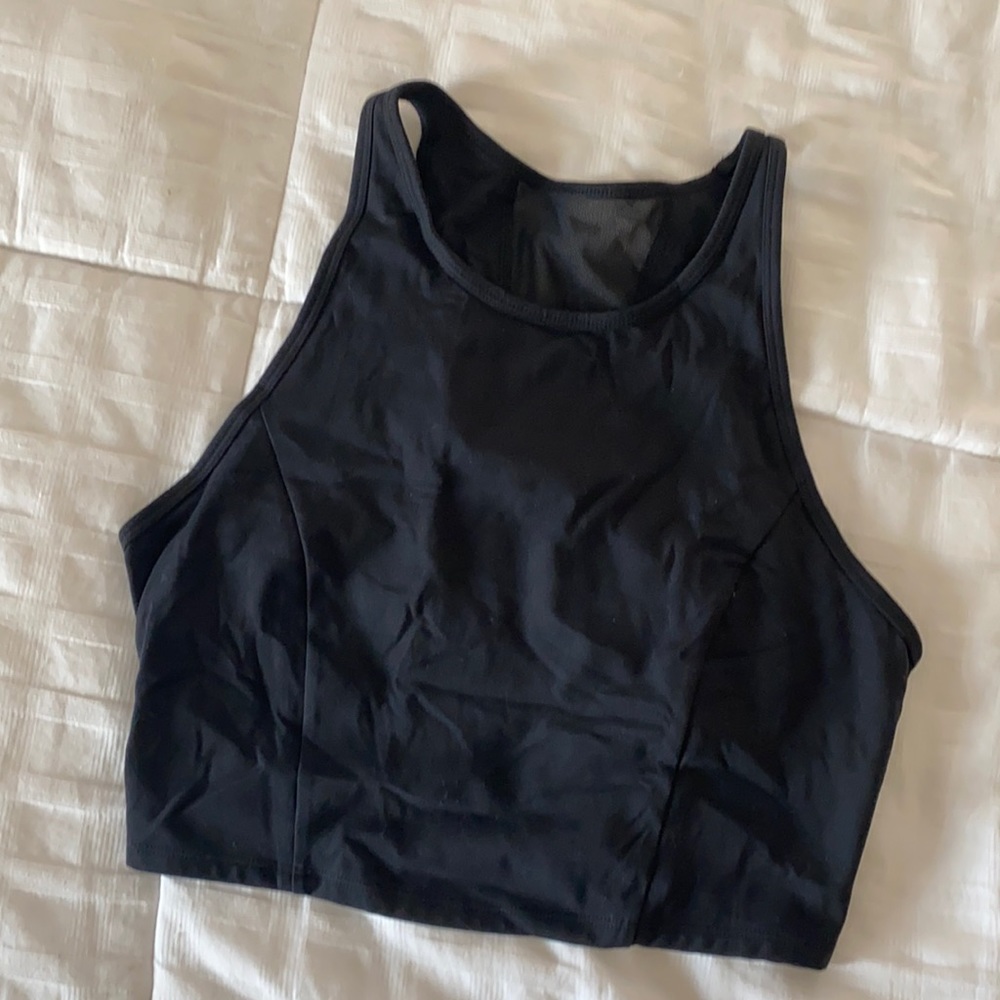 Black Mesh All In Motion Crop Top